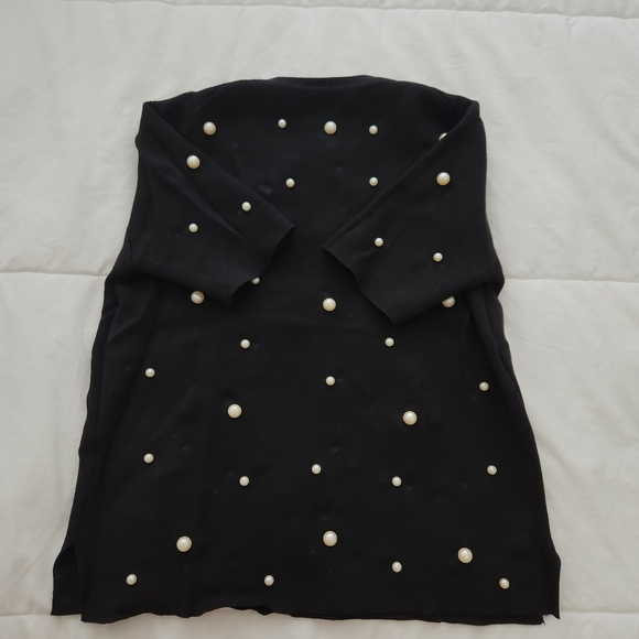 Zara knit sweater with pearls size S - Picture 4 of 9